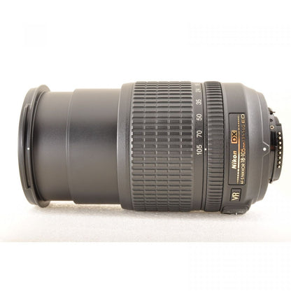 【中古】Nikon AF-S DX 18-105mm f3.5-5.6 G ED VR Fマウント用 カメラレンズ 交換レンズ ニコン , フード付き