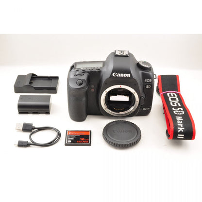 【中古】Canon EOS 5D Mark II ボディ デジタル一眼レフ キヤノン シャッター約20500ショット CF 16GB