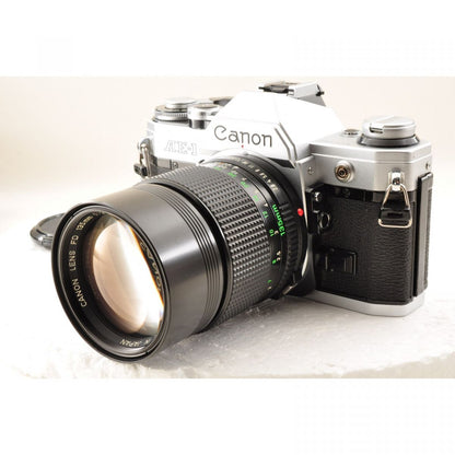 【中古】Canon AE-1 シルバー + New FD 135mm F2.8 望遠レンズセット