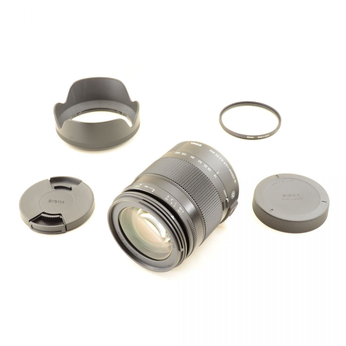 【中古】Sigma 18-200mm F3.5-6.3 DC MACRO OS HSM Contemporary キヤノンEF用 フード付 ズーム カメラレンズ 交換レンズ シグマ