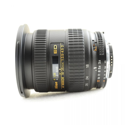【中古】Nikon AF 18-35mm f/3.5-4.5D ED ズーム カメラレンズ 交換レンズ フード 元箱付 ニコン