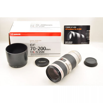 【中古】Canon EF 70-200mm f/4L IS USM 元箱 フード ズーム カメラレンズ 交換レンズ キャノン