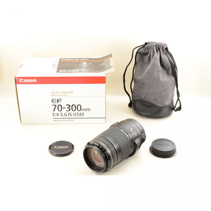 【中古】Canon EF 70-300mm f/4-5.6 IS USM 望遠ズームレンズ 元箱付 キヤノン