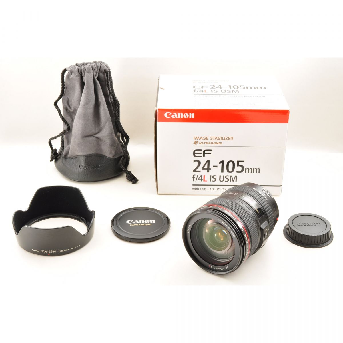 【中古】Canon EF 24-105mm f/4L IS USM ズーム 元箱 フード カメラレンズ 交換レンズ キャノン