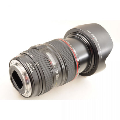 【中古】Canon EF 24-105mm f/4L IS USM ズーム 元箱 フード カメラレンズ 交換レンズ キャノン