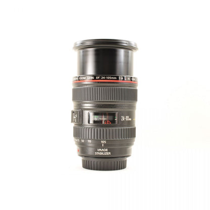 【中古】Canon EF 24-105mm f/4L IS USM ズーム 元箱 フード カメラレンズ 交換レンズ キャノン