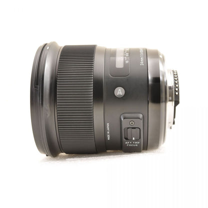 【中古】Sigma 24mm f/1.4 DG HSM Art ニコンFマウント用 フード付 単焦点 カメラレンズ 交換レンズ シグマ
