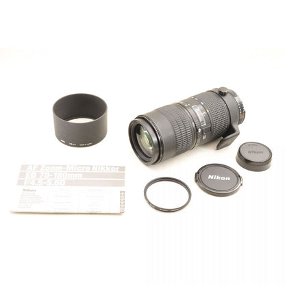 【中古】Nikon AF Micro 70-180mm f/4.5-5.6D ED マクロ ズーム カメラレンズ 交換レンズ フード付 ニコン