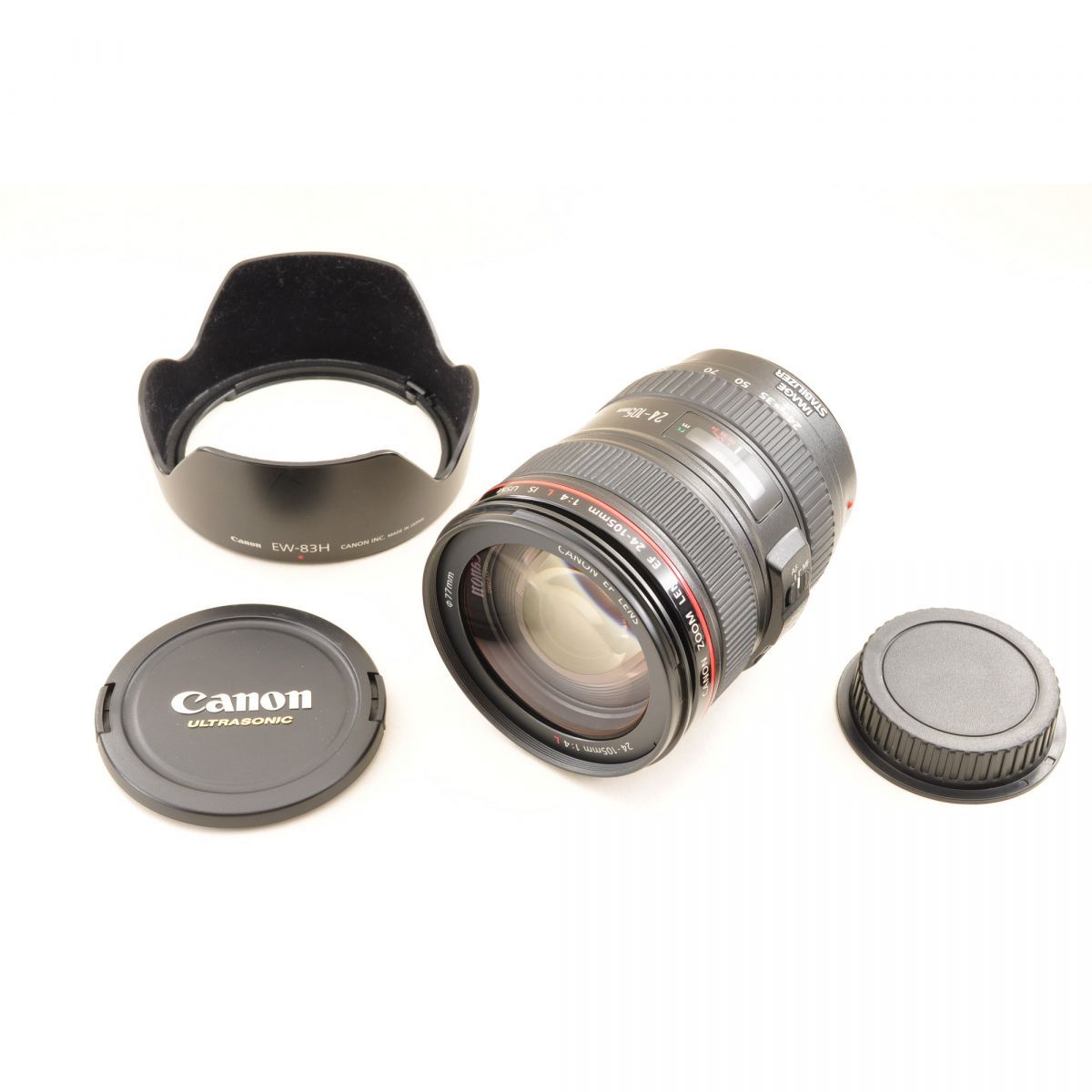 【中古】Canon EF 24-105mm f/4L IS USM ズーム カメラレンズ 交換レンズ フード付 キヤノン