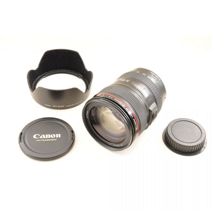 【中古】Canon EF 24-105mm f/4L IS USM ズーム カメラレンズ 交換レンズ フード付 キヤノン