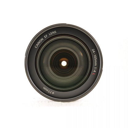 【中古】Canon EF 24-105mm f/4L IS USM ズーム カメラレンズ 交換レンズ フード付 キヤノン