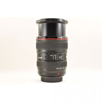 【中古】Canon EF 24-105mm f/4L IS USM ズーム カメラレンズ 交換レンズ フード付 キヤノン