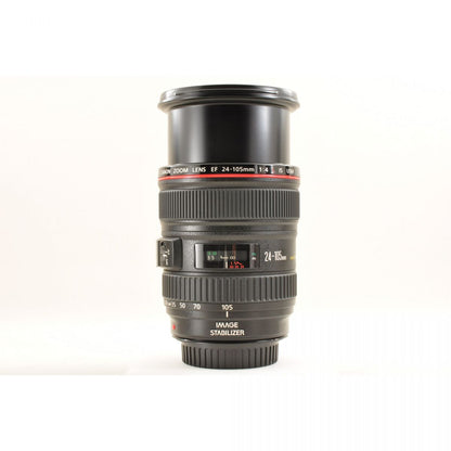 【中古】Canon EF 24-105mm f/4L IS USM ズーム カメラレンズ 交換レンズ フード付 キヤノン