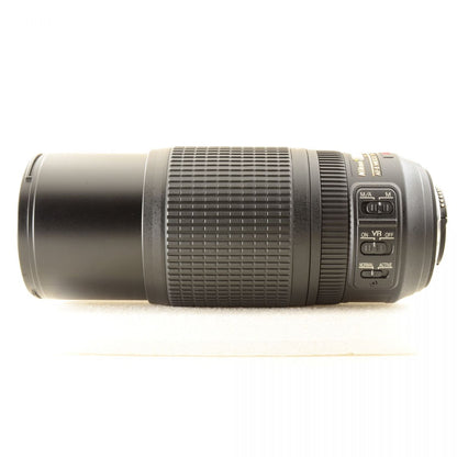 【中古】Nikon AF-S 70-300mm f/4.5-5.6G ED VR 望遠ズームレンズ フード付 ニコン