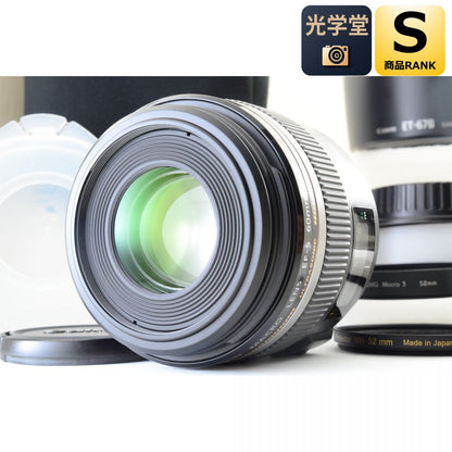 【中古】Canon EF-S 60mm f/2.8 マクロ USM 単焦点レンズ フード付 キヤノン