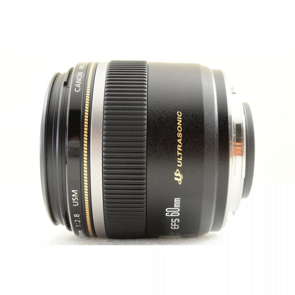 【中古】Canon EF-S 60mm f/2.8 マクロ USM 単焦点レンズ フード付 キヤノン