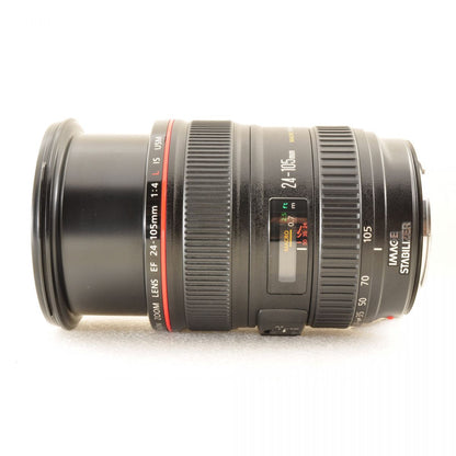 【中古】Canon EF 24-105mm f/4L IS USM ズーム カメラレンズ 交換レンズ フード付 キヤノン