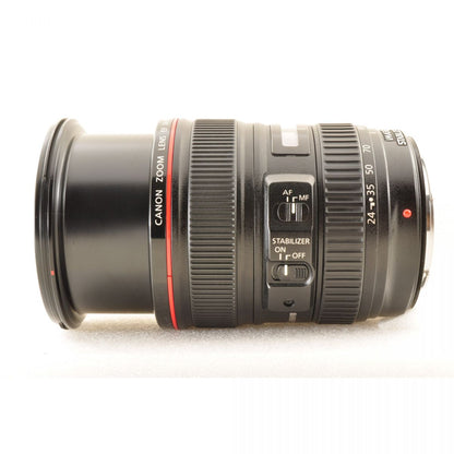 【中古】Canon EF 24-105mm f/4L IS USM ズーム カメラレンズ 交換レンズ フード付 キヤノン