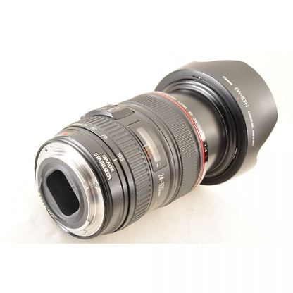 【中古】Canon EF 24-105mm f/4L IS USM ズーム カメラレンズ 交換レンズ フード付 キヤノン