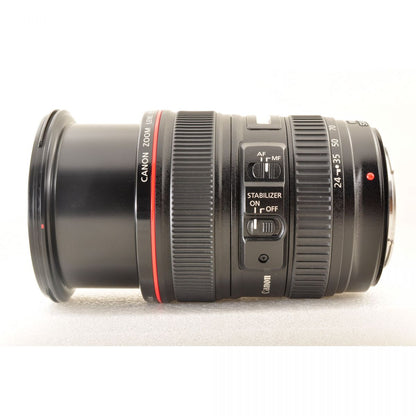 【中古】Canon EF 24-105mm f/4L IS USM ズーム カメラレンズ 交換レンズ フード付 キヤノン