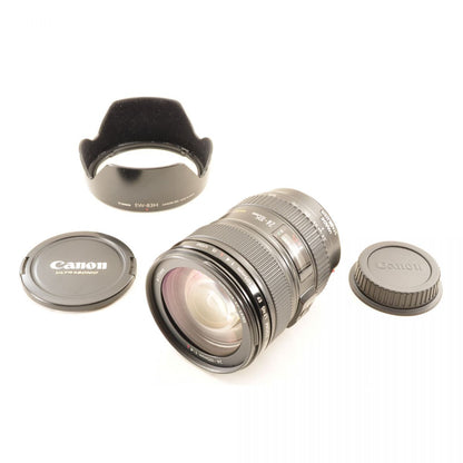 【中古】Canon EF 24-105mm f/4L IS USM ズーム カメラレンズ 交換レンズ フード付 キヤノン