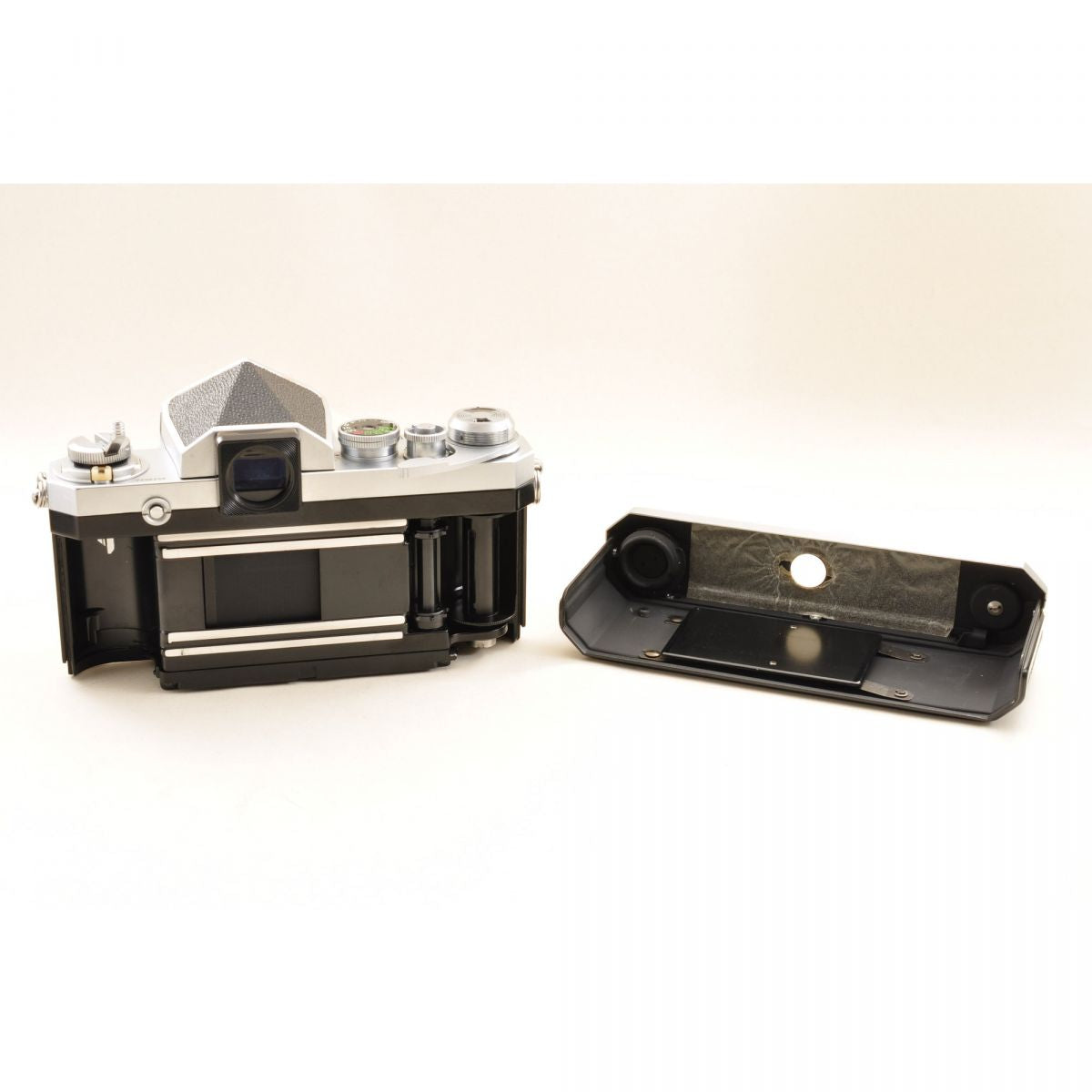 【中古】Nikon F アイレベル シルバー フィルムカメラ NIKKOR-S Auto 50mm f/1.4 非Ai レンズ ケース付 ニコン