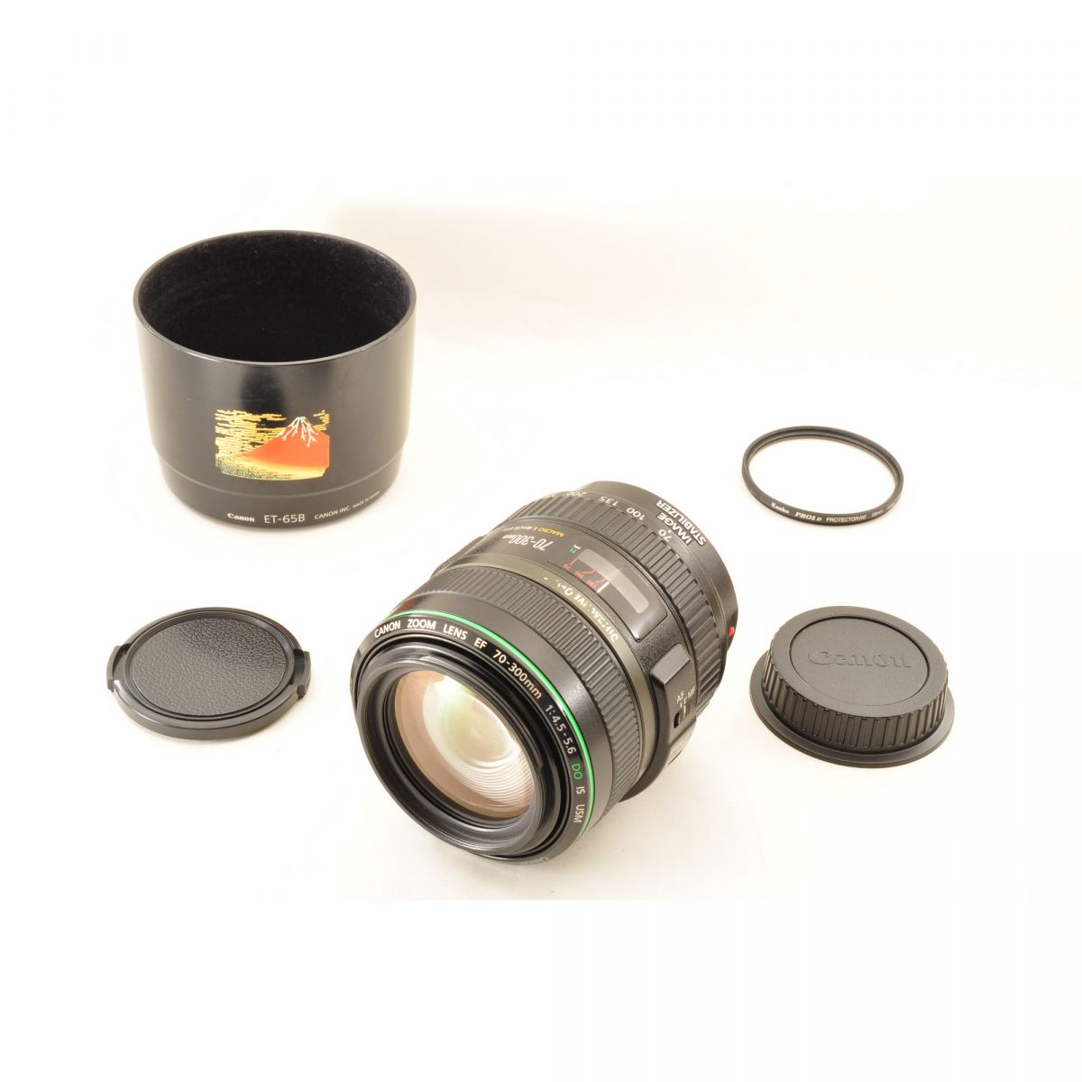 【中古】Canon EF 70-300mm f4.5-5.6 DO IS USM 望遠ズームレンズ フード付 キヤノン