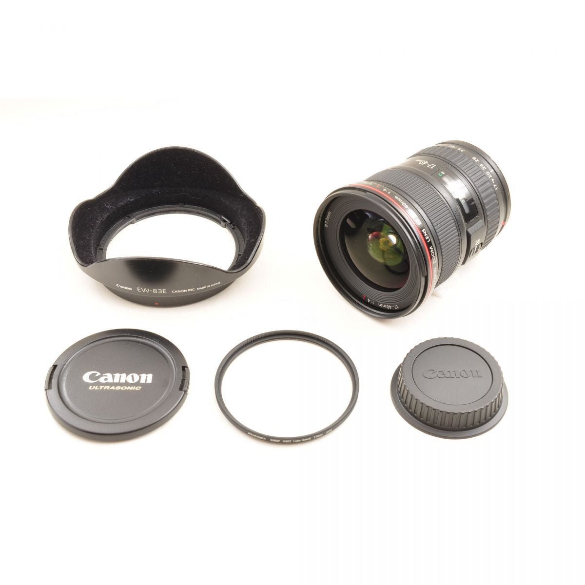 【中古】Canon EF 17-40mm f4 L USM 広角ズームレンズ フード付 キヤノン