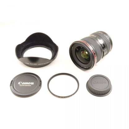 【中古】Canon EF 17-40mm f4 L USM 広角ズームレンズ フード付 キヤノン