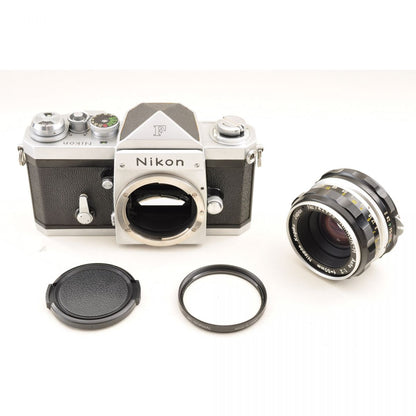 【中古】Nikon F アイレベル シルバー フィルムカメラ NIKKOR-H Auto 50mm f/2 非Ai レンズ ニコン