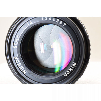 【中古】Nikon Ai-S NIKKOR 50mm f/1.4 標準単焦点 マニュアルフォーカスレンズ 元箱付 ニコン