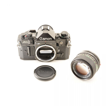【中古】Canon A-1 ブラック 一眼レフ フィルムカメラ New FD 50mm f1.4 キヤノン