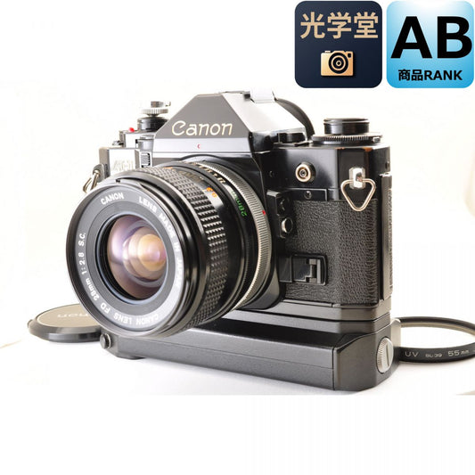【中古】Canon A-1 ブラック パワーウインドA2 FD 28mm f/2.8 一眼レフ フィルムカメラ キヤノン