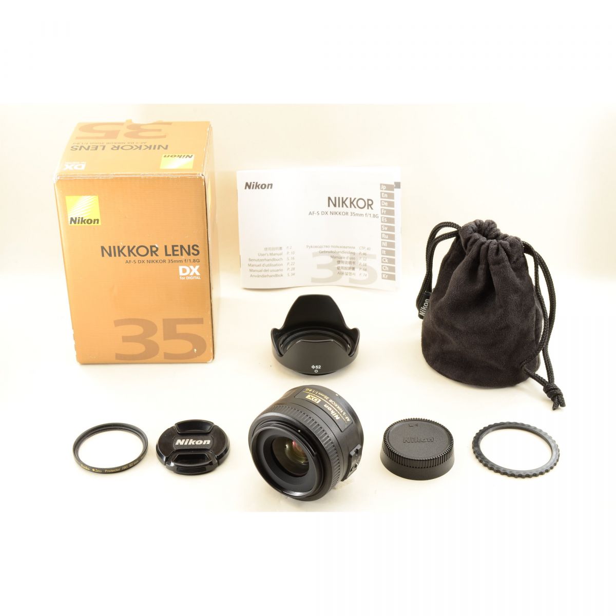 【中古】Nikon AF-S DX NIKKOR 35mm f1.8G 単焦点レンズ フード・元箱付 ニコン