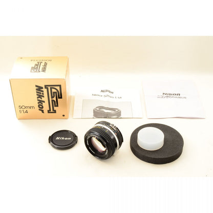 【中古】Nikon Ai-S NIKKOR 50mm f1.4 単焦点 標準レンズ 元箱付 ニコン