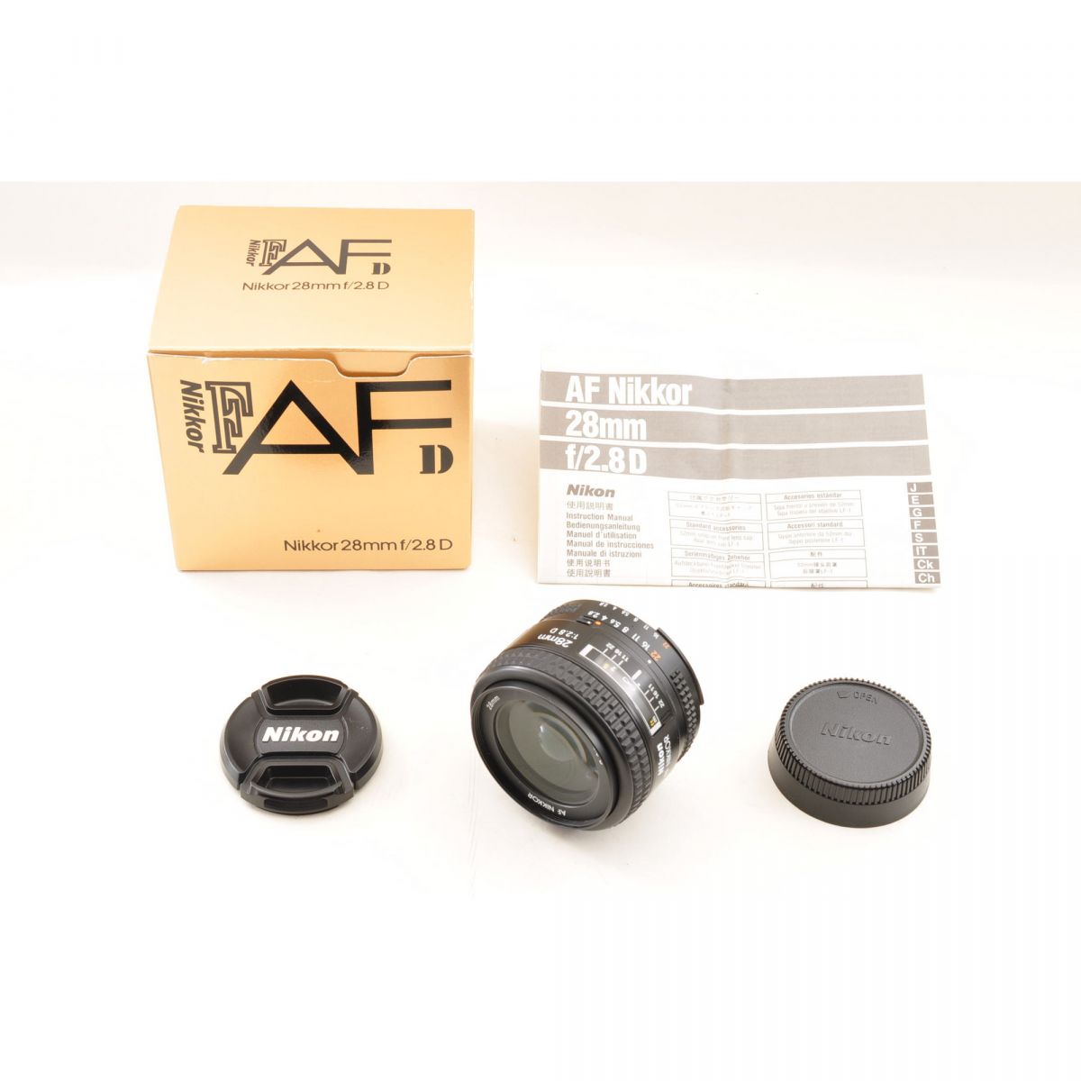 【中古】Nikon AF NIKKOR 28mm f2.8 D 広角 単焦点 カメラレンズ 交換レンズ 元箱付 ニコン