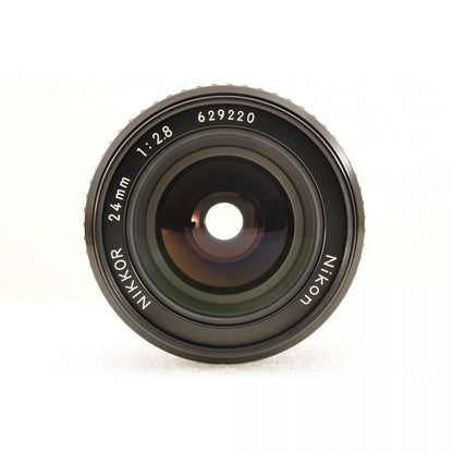 【中古】Nikon FE ブラック 一眼レフ フィルムカメラ 本体 Ai 24mm f2.8 広角 単焦点 レンズセット ニコン