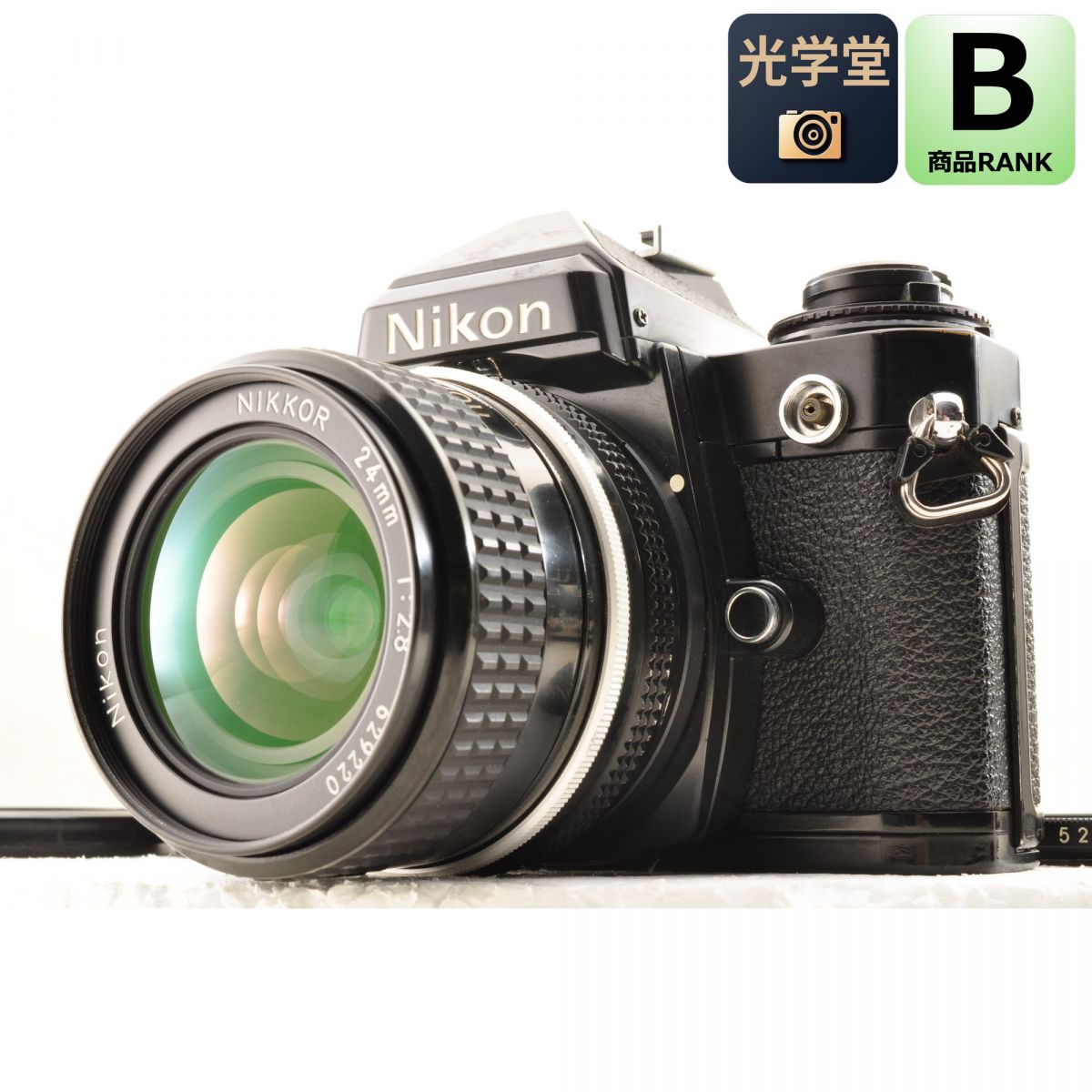【中古】Nikon FE ブラック 一眼レフ フィルムカメラ 本体 Ai 24mm f2.8 広角 単焦点 レンズセット ニコン