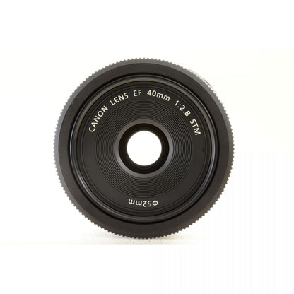 【中古】Canon EF 40mm f2.8 STM ブラック パンケーキ 単焦点 カメラレンズ 交換レンズ 元箱 キヤノン