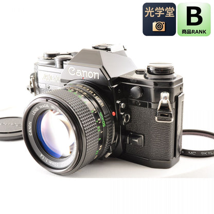 【中古】Canon AE-1 ブラック New FD 50mm f/1.4 フィルムカメラ レンズセット 一眼レフ キヤノン