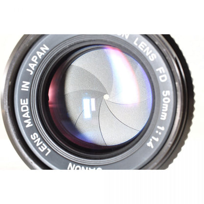 【中古】Canon AE-1 シルバー フィルムカメラ New FD 50mm F1.4 単焦点レンズ セット キヤノン