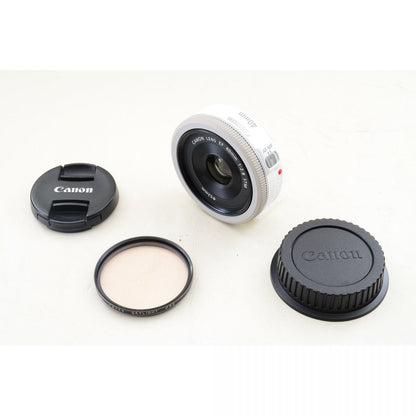 【中古】Canon EF 40mm F2.8 STM 単焦点 カメラレンズ パンケーキレンズ 交換レンズ キャノン S/N:1101106630