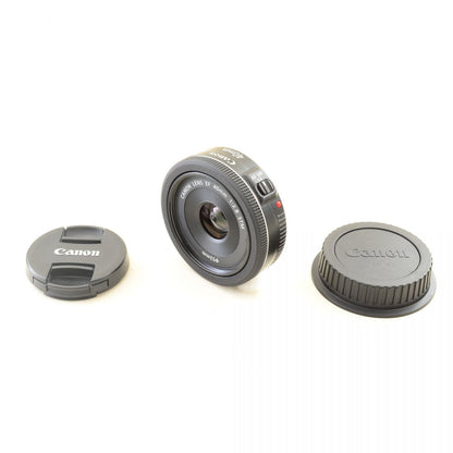 【中古】Canon EF 40mm F2.8 STM ブラック パンケーキ 単焦点 カメラレンズ 交換レンズ キヤノン S/N:1751104987