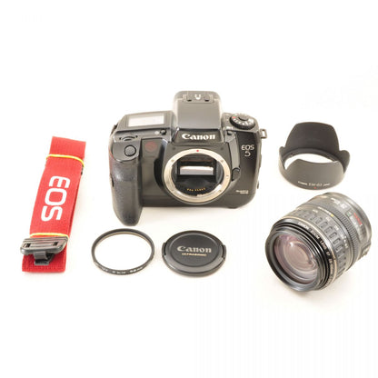 【中古】Canon EOS 5 QD 一眼レフ フィルムカメラ EF 28-105mm f3.5-4.5 マクロ ズームレンズ セット キヤノンS/N:1074196
