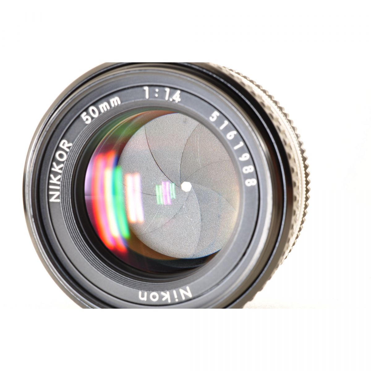 【中古】Nikon Ai-S NIKKOR 50mm f1.4 単焦点 カメラレンズ 交換レンズ フード付き ニコン S/N:5161988