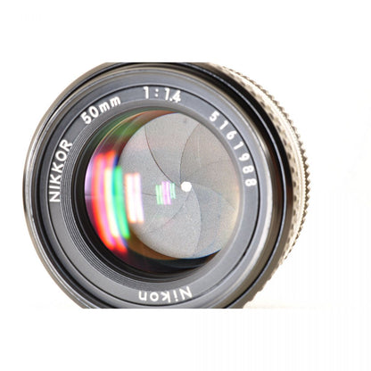 【中古】Nikon Ai-S NIKKOR 50mm f1.4 単焦点 カメラレンズ 交換レンズ フード付き ニコン S/N:5161988