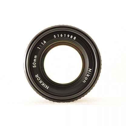 【中古】Nikon Ai-S NIKKOR 50mm f1.4 単焦点 カメラレンズ 交換レンズ フード付き ニコン S/N:5161988