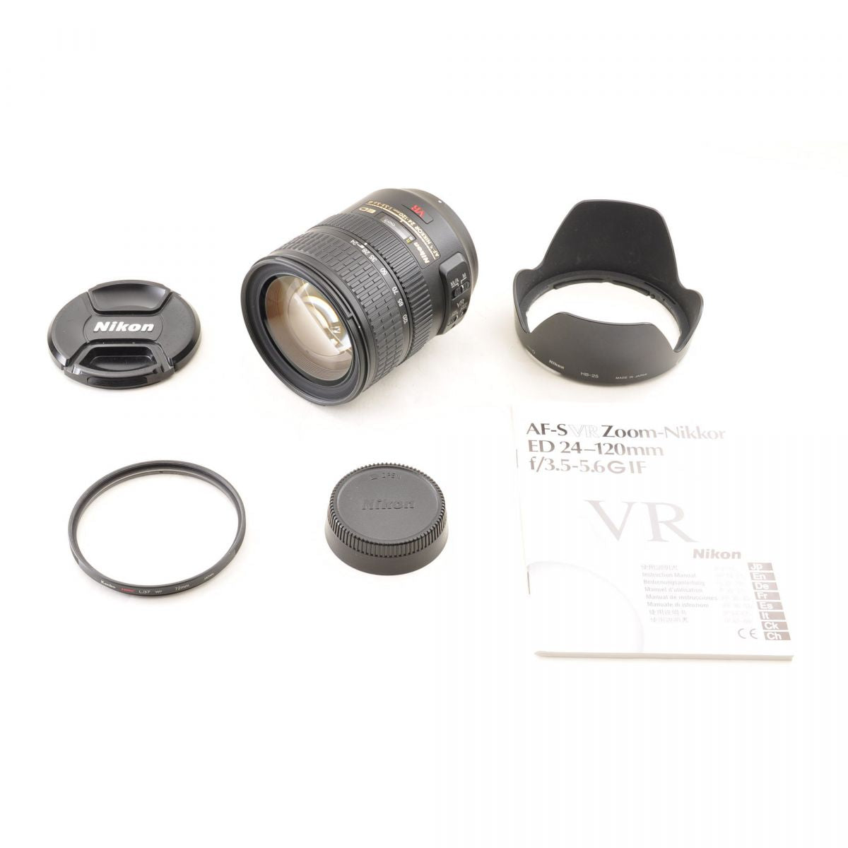【中古】Nikon AF-S NIKKOR 24-120mm f/3.5-5.6G ED VR フード付 ニコン S/N: 218770