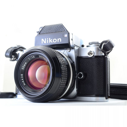 【中古】Nikon F2 アイレベル シルバー + New Nikkor 50mm f/1.4 非Ai 標準 単焦点レンズ ニコン S/N: 7626441