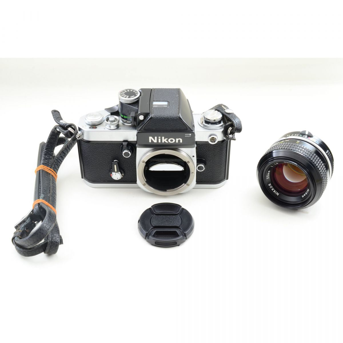 【中古】Nikon F2 アイレベル シルバー + New Nikkor 50mm f/1.4 非Ai 標準 単焦点レンズ ニコン S/N: 7626441